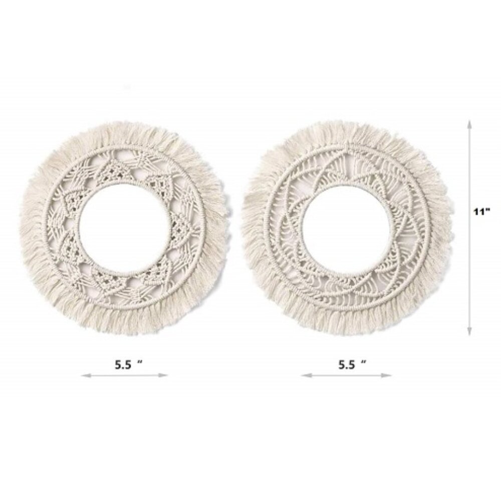 2 Boho Handmade Macrame Mirrors sold separately